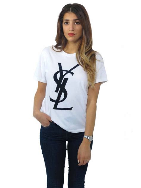 ysl logo shirt womens|saint laurent logo t shirt.